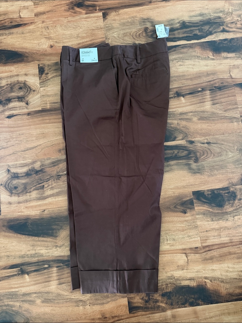Avenue Stretch Size 16 Brown Women’s Cuffed Capri Pockets